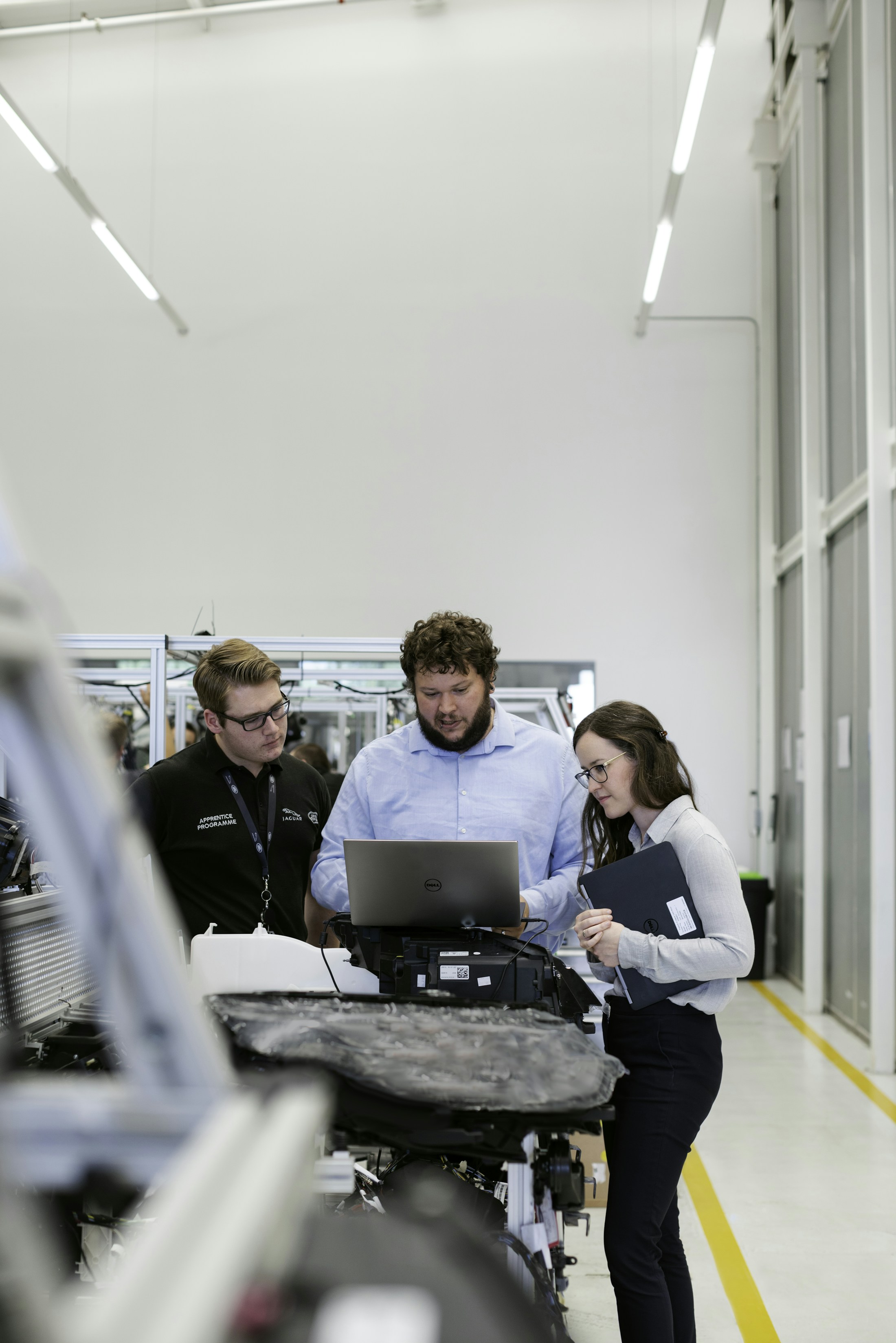 People collaborating in a technology workshop